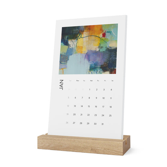 Vertical Desk Calendar 2025 (Cool Palette)